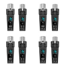 4X UHF Wireless Microphone Converter Adapter XLR Transmitter and Receiver for Dynamic Microphone Guitar Audio Mixer