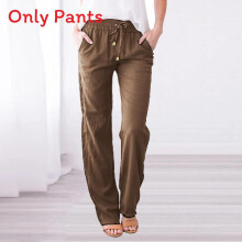 (Style F, L) Cotton Relaxed Fit Linen Loose Lightweight Pants With Pockets Daily Wear For