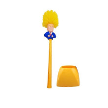 (Kudos, Yellow) President Trump Toilet Brush Base Toilet Bowl Brush Tools Bathroom Accessories