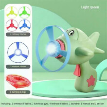 (Green) Flying Toys Bright Color Will Shine Bamboo Dragonfly Toy Outdoor Aircraft Smooth And Delicate Available At Night Launcher Toy