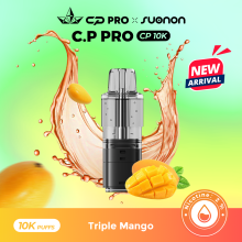 (Triple Mango) CP Pro CP 10K Prefilled Replacement Pods 20mg Nic Salt (Pack of 3)