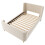 (Beige) Lit enfant forme traîneau avec design décoratif 1