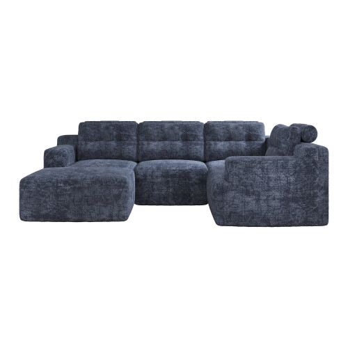 (Blue) Canapé modulaire configuration L ou U avec mousse intégrale sans cadre