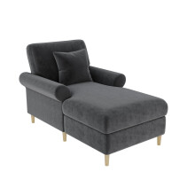 (Gray) Fauteuil relax convertible avec fonction lit et pouf intégré