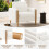 (White) Fauteuil avec accoudoirs, coussin épais et structure renforcée 9