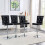 (Black,Silver) Lot de 4 chaises avec assise rembourrée 1