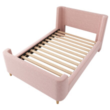 (Pink) Lit enfant forme traîneau avec design décoratif