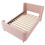 (Pink) Lit enfant forme traîneau avec design décoratif 1