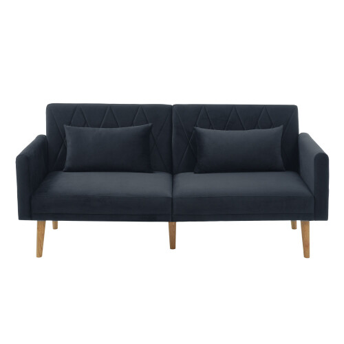 (Black) Canapé 2 places convertible avec fonction couchage