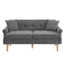 (Gray) Canapé 2 places avec coussins épais et design moderne