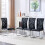 (Black,Silver) Lot de 4 chaises avec assise et pieds chromés 1