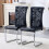 (Black,Silver) Lot de 2 chaises avec assise et pieds chromés 1