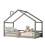(Gray) Lit enfant maison avec barrière de sécurité 4