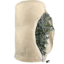 (M-80x100cm, Beige) Reusable Frost Protection Bags with Drawstring,Garden Fleece Cover for Winter Plant Care,Fits Various Brands