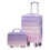 (Purple) Set de 2 valises à roulettes avec cadenas à code et trousse cosmétique 1
