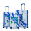 (Blue) Set de valises avec cadenas à code et motif imprimé 1