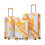(Orange) Set de valises avec cadenas à code et motif imprimé 1