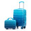 (Blue) Set de 2 valises à roulettes avec cadenas à code et trousse cosmétique 1