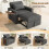 (Gray) Fauteuil-lit pliable 1 place avec USB et support téléphone 9
