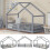 (Gray) Lit enfant maison avec barrière de sécurité 9