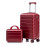 (Wine Red) Set de 2 valises ABS avec cadenas à code et trousse 1
