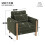 (Green) Fauteuil avec accoudoirs, coussin épais et structure renforcée 2