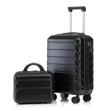 (Black) Set de 2 valises ABS avec cadenas Ă code et trousse