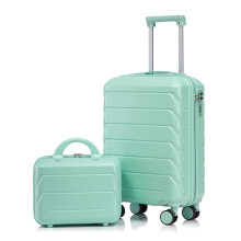 (Mint Green) Set de 2 valises ABS avec cadenas Ă code et trousse