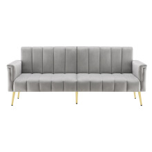 (Gray) Canapé-lit pliable avec fonction couchage et pieds auxiliaires