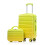(Green) Set de 2 valises à roulettes avec cadenas à code et trousse cosmétique 1