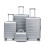 (Silver) Set de 4 valises ABS avec cadenas à code et trousse 1
