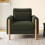 (Green) Fauteuil avec accoudoirs, coussin épais et structure renforcée 3