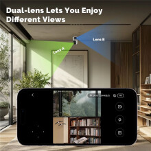 Tuya WiFi Indoor Camera 4MP Dual Screen Lens 2.4G/5G Infrared Night Vision Motion Detection Auto Track