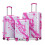 (Pink) Set de valises avec cadenas à code et motif imprimé 1