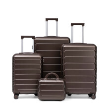 (Brown) Set de 4 valises ABS avec cadenas Ă code et trousse