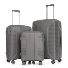(Silver) Set de 3 valises Ă roulettes avec cadenas Ă code et crochets de suspension