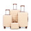 (Beige) Set de 4 valises ABS avec cadenas à code et trousse 1