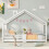(White) Lit enfant maison avec barrière de sécurité 2