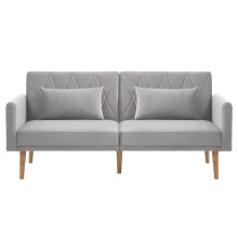 (Gray) Canapé 2 places convertible avec fonction couchage