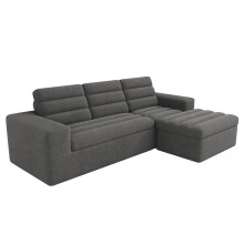 (Dark Gray) Canapé d’angle modulaire en L sans cadre, confort nuage, sans montage