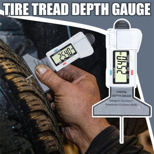 Digital Tire Tread Depth Meter-Tread Depth Detector-Digital Tire Depth Gauge LCD Display-Digital 0.25.4mm Range