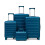 (Dark Blue) Set de 4 valises ABS avec cadenas à code et trousse 1