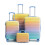 (Yellow) Set de 4 valises à roulettes avec cadenas à code et trousse incluse 1