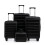 (Black) Set de 4 valises ABS avec cadenas à code et trousse 1