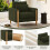 (Green) Fauteuil avec accoudoirs, coussin épais et structure renforcée 7