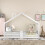 (White) Lit enfant maison avec barrière de sécurité 6