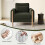 (Green) Fauteuil avec accoudoirs, coussin épais et structure renforcée 8