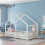 (White) Lit enfant maison avec barrière de sécurité 7