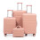 (Pink) Set de 4 valises ABS avec cadenas à code et trousse 1