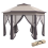 3x4m Hexagon Pop Up Gazebo with Netting, Beige 1